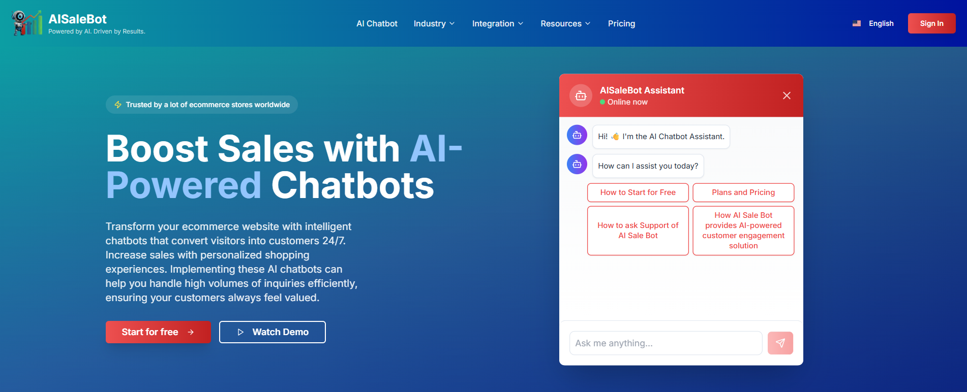 AISaleBot - Boost Sales with AI-Powered Chatbots